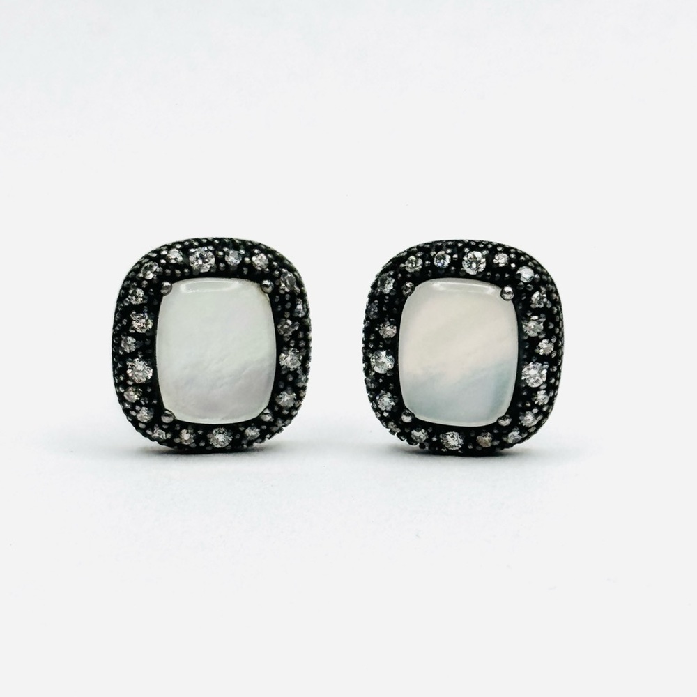 David Yurman Midnight Melange Earrings With Moonstone And Diamonds